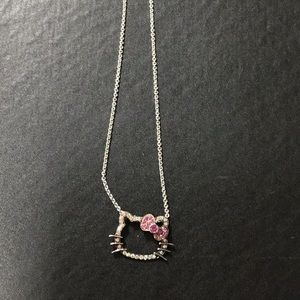 Hello Kitty Diamond Necklace-Silver